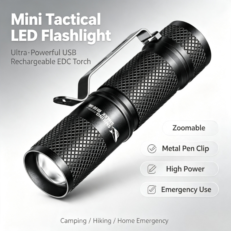 Edc Day Carry - SMILING SHARK Ultra-Leistungsstarke Mini-Taktische LED-Taschenlampe USB
