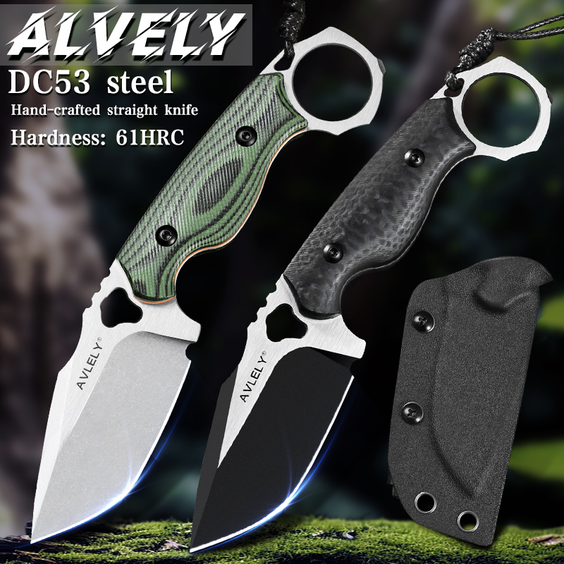 Everyday Carry (Edc) Knife - Hochwertiges DC53-Stahlmesser mit feststehender Klinge, G10-Antirutschgriff