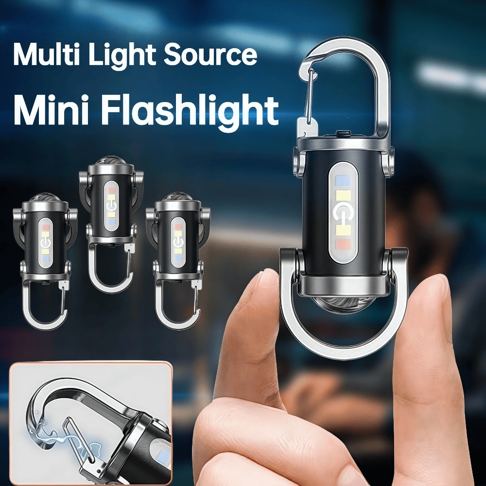 Keychain Flashlight - Tragbare Schlüsselanhänger-Leuchte Mini-Taschenlampe Wiederaufladbar Wasserdicht COB-Arbeitslampe