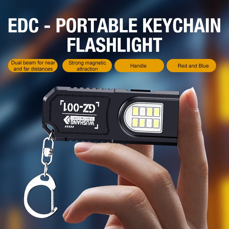Keychain Flashlight - Tragbarer Schlüsselanhänger zum Umhängen, Mini-Taschenlampe, multifunktionale