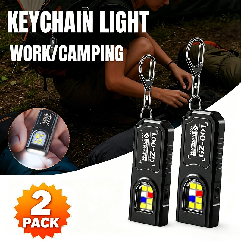 Keychain Flashlight - LED-Schlüsselanhänger-Taschenlampe Typ C, wiederaufladbar, 550 lm,
