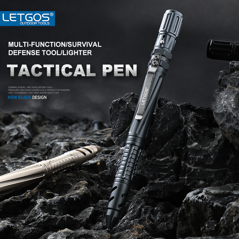 Pen Tactical Glass - LETGOS Aluminiumlegierung Selbstverteidigungs-Taktikstift mit Glasbrecher, Geschäfts-Signaturstift,
