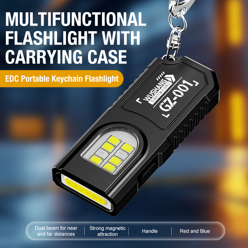 Keychain Flashlight - Tragbare Schlüsselanhänger-LED-COB-Taschenlampe USB-Aufladbare Fackel mit Stiftclip