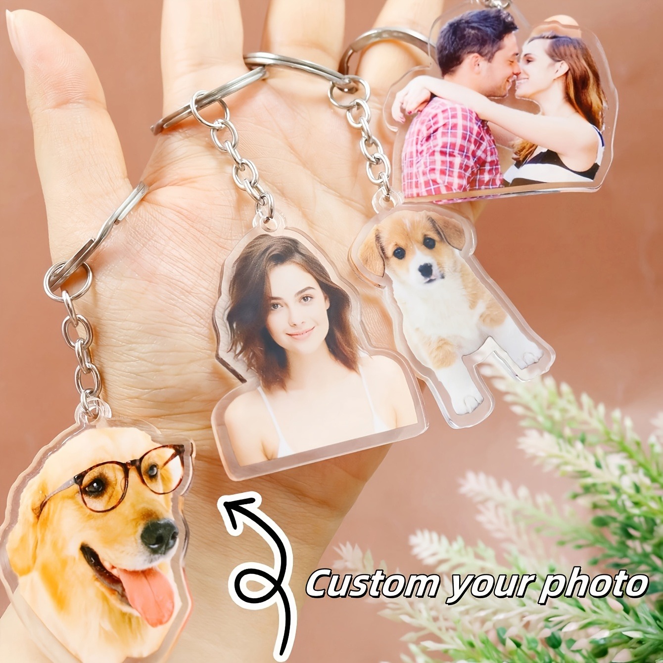 Carabiner Keychain - 1 Personalisierter Foto-Acryl-Schlüsselanhänger - Laden Sie
