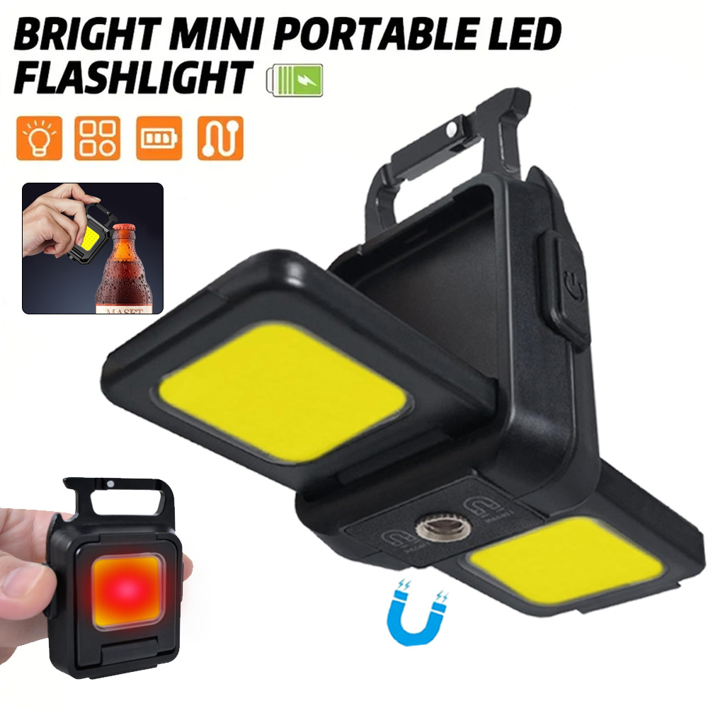 Keychain Flashlight - Mini-Taschenlampe, Schlüsselanhänger-Licht, COB-Arbeitsleuchte, wiederaufladbare USB-Lampe mit