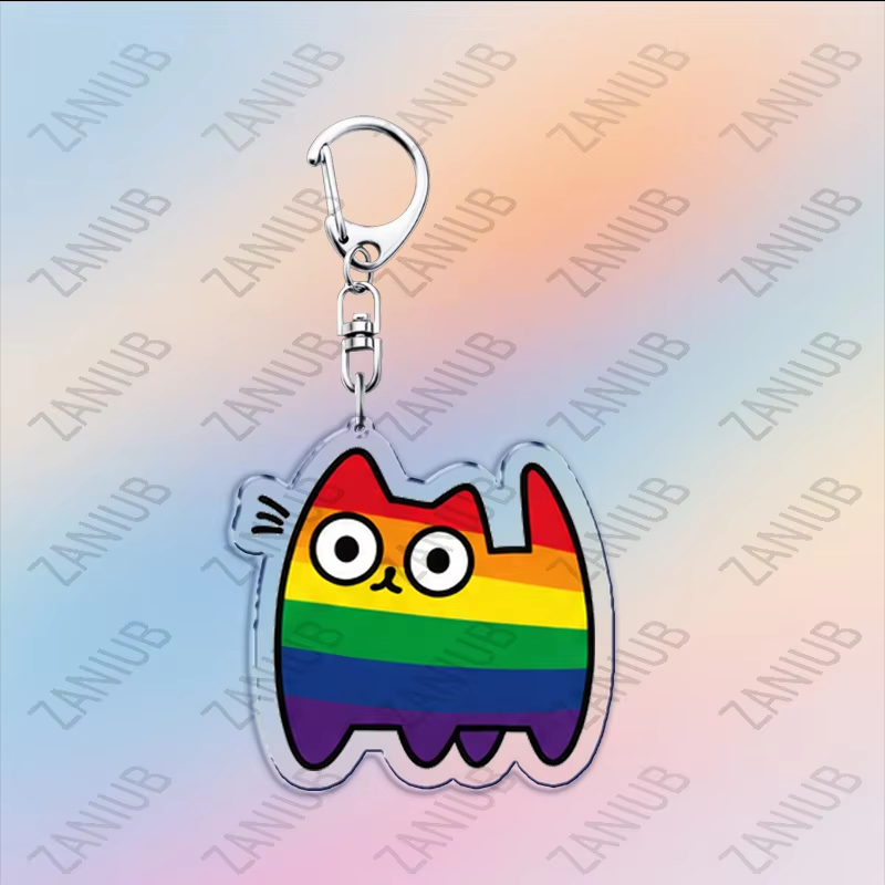 Katzen-LGBT-Regenbogen-Liebes- – Carabiner Keychain Bewertung und Preis