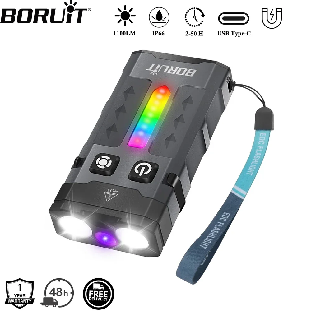 BORUiT EV20 1100LM EDC UV-Schl – Keychain Flashlight Bewertung und Preis